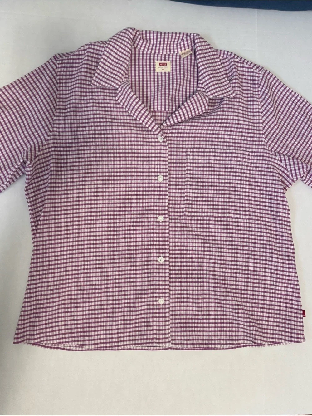 Levi’s Women’s XL Purple Gingham Button Front Shirt NWOT